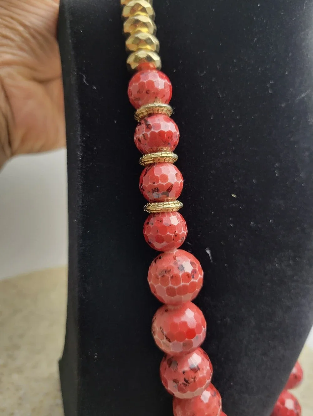The Limited Vintage Pinkish/Ref Beaded Statement Necklace